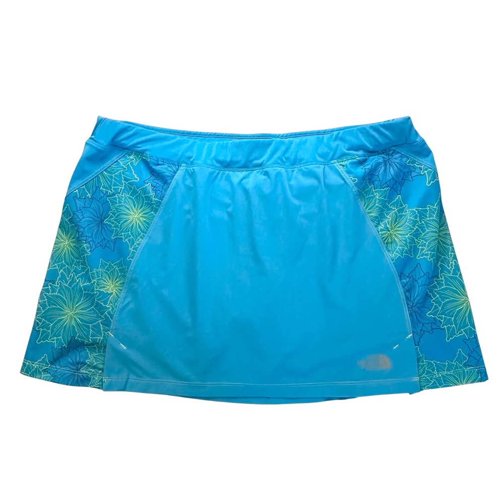 North Face Aqua Floral Tennis Sport Skort Flight Series Vapor Wick Size Large